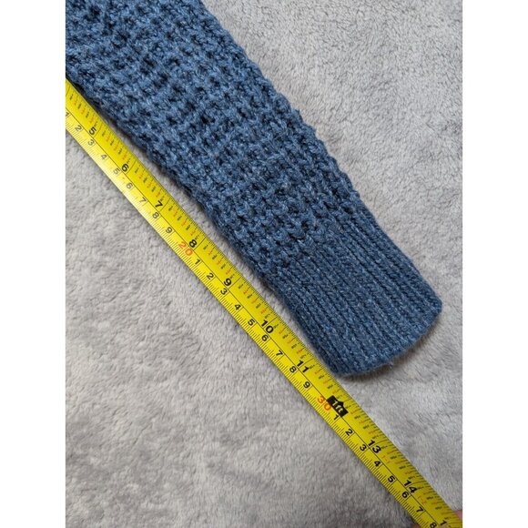 Lauren Ralph Lauren Sweater Womens Size Medium Blue Poncho Waffle Knit Pullover - Picture 7 of 12